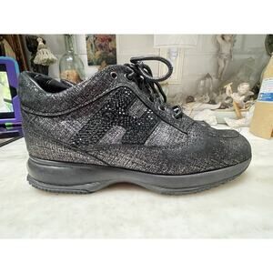 E24 sneakers donna HOGAN INTERACTIVE H 3D suede grey/silver shoes women